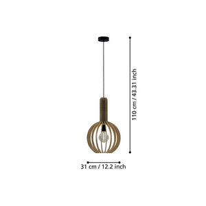 Lampadario Industrial Velasco 1 Luce Acciaio Nero Diffusore Tondo