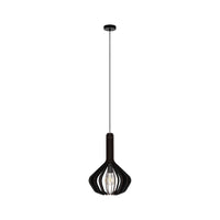 Lampadario Industrial Velasco 1 Luce Acciaio Nero Diffusore Nero