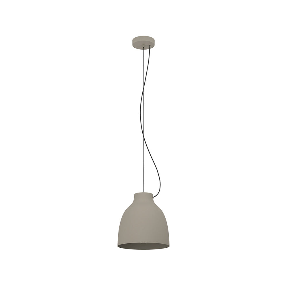 Lampadario Industrial Camasca 1 Luce Acciaio Grigio E Tortora
