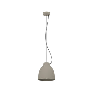 Lampadario Industrial Camasca 1 Luce Acciaio Grigio E Tortora