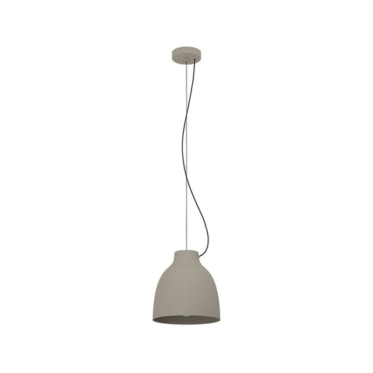 Lampadario Industrial Camasca 1 Luce Acciaio Grigio E Tortora