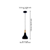 Lampadario Contemporaneo Sabinar Piccolo 1 Luce Metallo Nero E Marrone