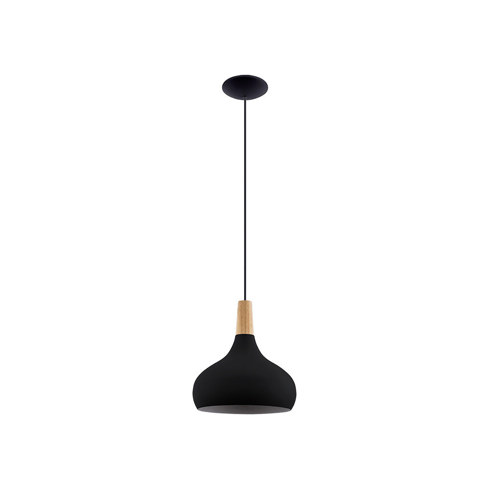 Lampadario Contemporaneo Sabinar Medio 1 Luce Metallo Nero E Marrone