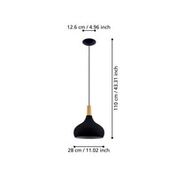 Lampadario Contemporaneo Sabinar Medio 1 Luce Metallo Nero E Marrone