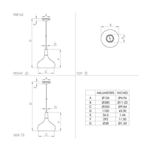 Lampadario Contemporaneo Sabinar Medio 1 Luce Metallo Nero E Marrone