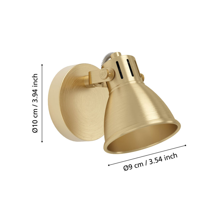 Spot Moderno Seras In Acciaio Ottoneottone Spazzolato 1 Luce Gu10 3W Ip20