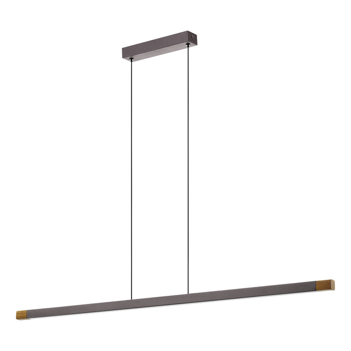 Lampadario A Sospensione Moderno Lisciana Alluminio Grigio 1 Luce Led 22W 2500Lm