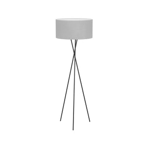 Piantana Contemporanea Fondachelli 1 Luce Acciaio Nero Diffusore Grigio