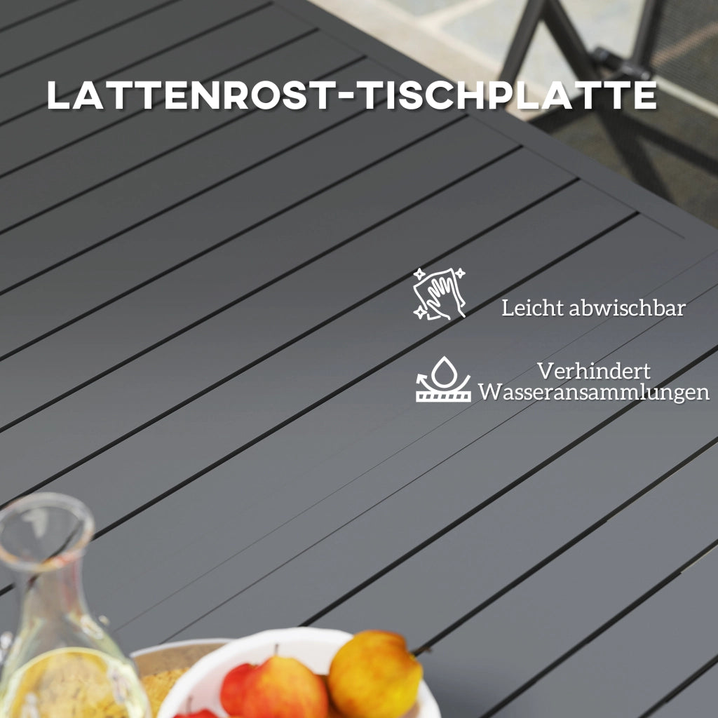 Tavolo da pranzo allungabile in alluminio ¨C zephmum ¨C grigio 160/220x90 cm