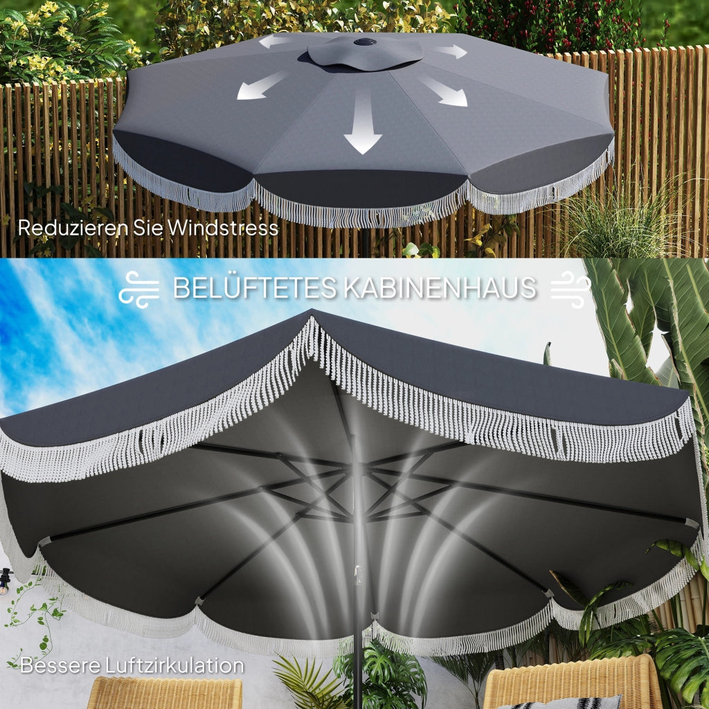 Ombrellone da giardino a 8 lati ¨C zephmum ¨C ?269 cm, schermo UV, colore grigio scuro