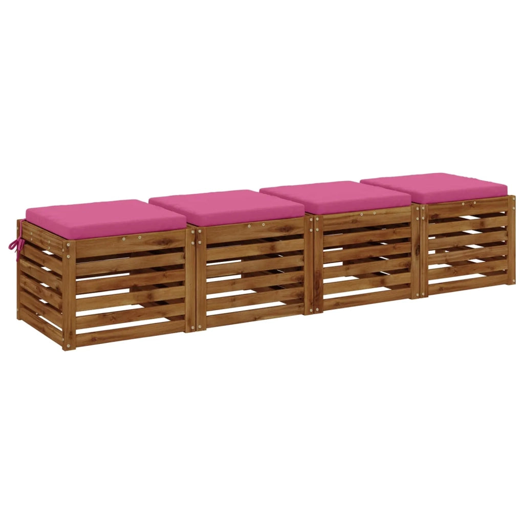 Cuscini per Sedia in 4 Pezzi SOEST 4 pz 100% Poliestere Rosa 944464