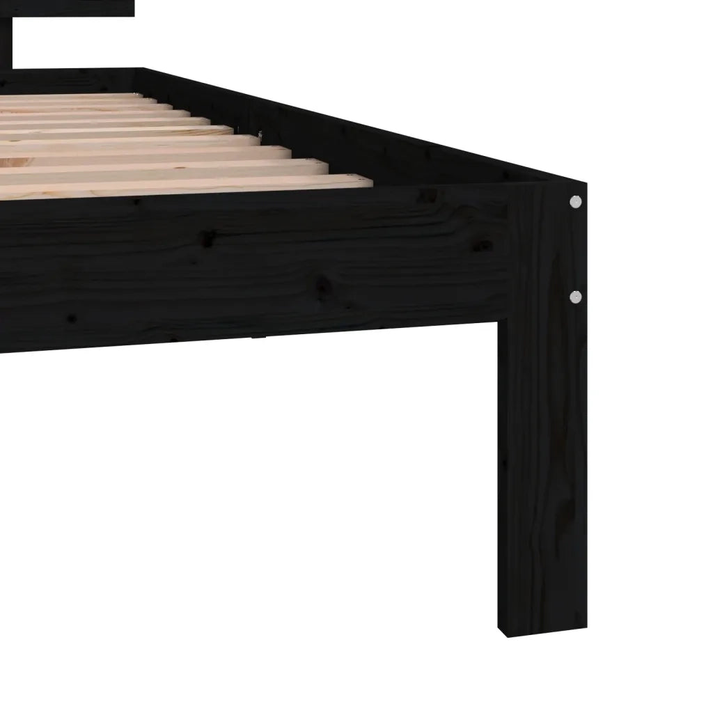 Giroletto in Legno Massello Nero 75x190 cm Small Single 810459