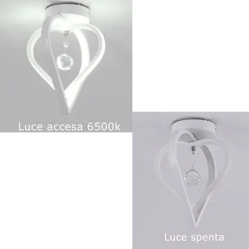 LAMPADA DA SOFFITTO CORRIDOIO DISEGN MODERNO CON CRISTALLO 22w 1760lumen ip20 LUCE NATURALE 4500K
