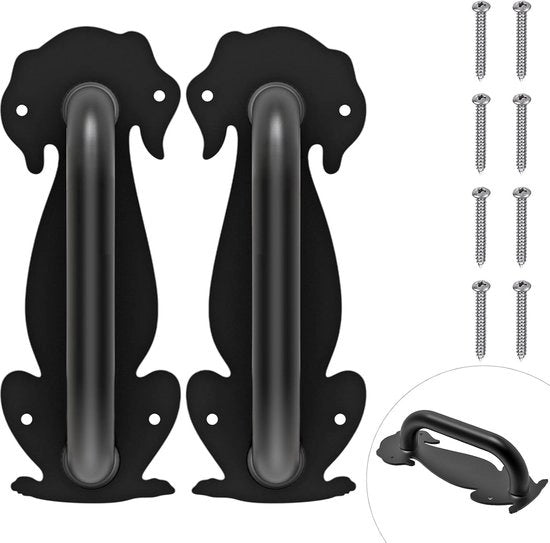 Maniglia per porta di falegnameria - robusta e multifunzionale - nera - 13,5 cm