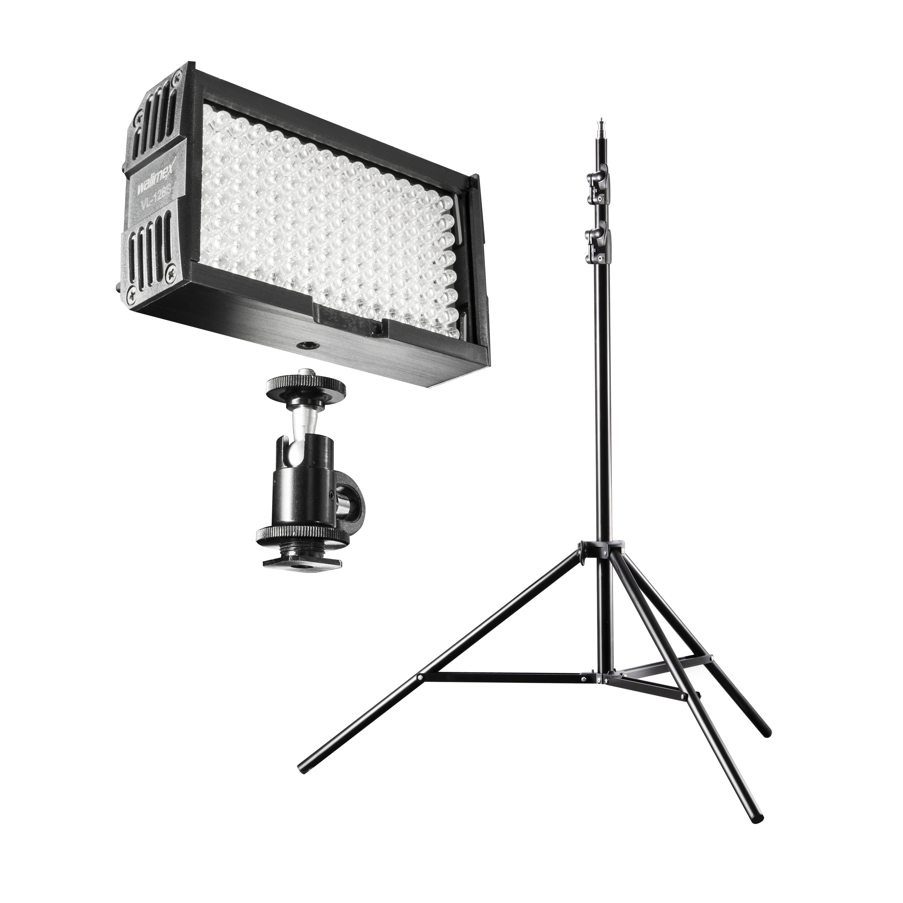Pro Set di illuminazione (Video Set Up 128 LED incl. treppiede lampada 260cm e luce video 128 LED) per DLSR, 20372, 128 LED