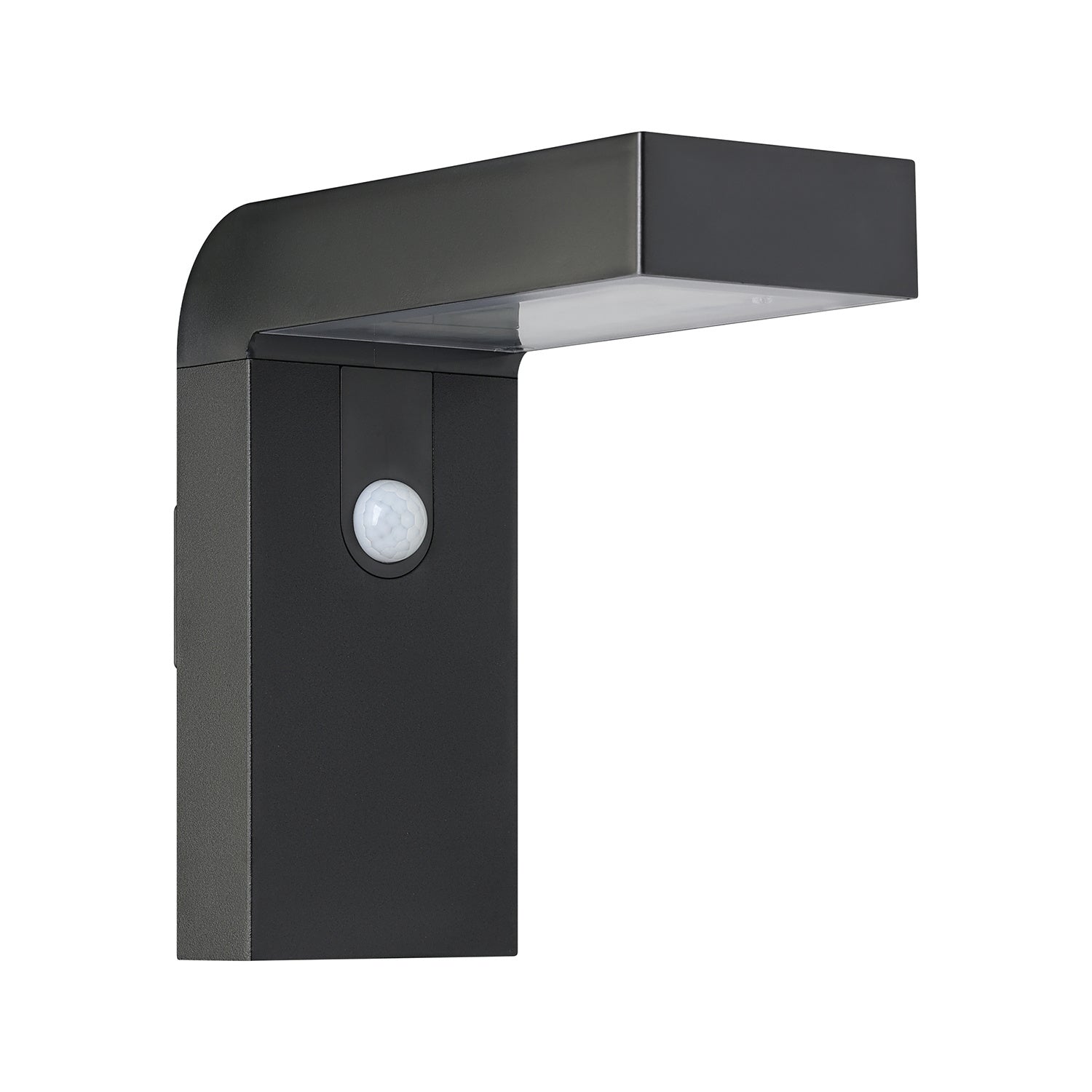 Applique Sensore Esterno Moderna Baracconi Alluminio Nero E Trasparente Led