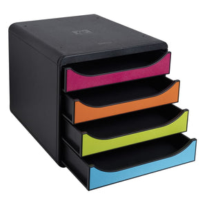 Exacompta Set Cassetti da Scrivania Big-Box "Harlequin" con 4 Cassetti 444583