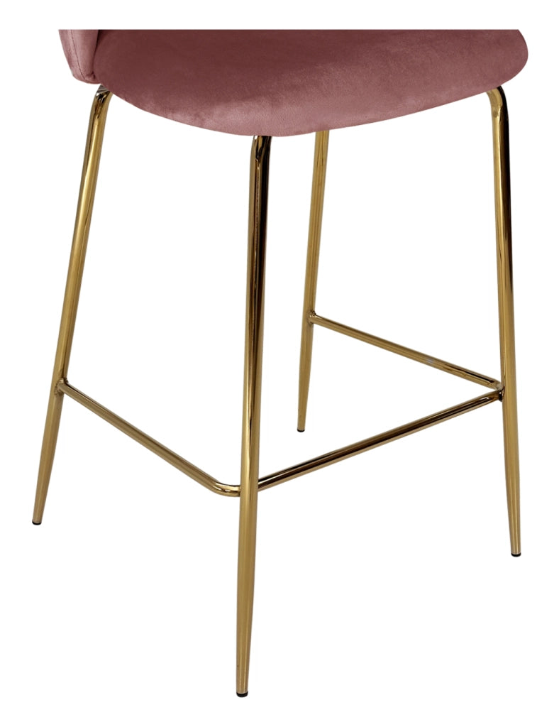 Sgabello cucina imbottito, sgabello alto in velluto rosso mattone - Nicole - SG36NIG