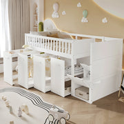 Letto a castello multifunzione bianco 90x200 cm con scrivania