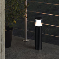 Paletto Esterno Moderna Basalgo-Z Acciaio Nero Policarbonato Bianco Led