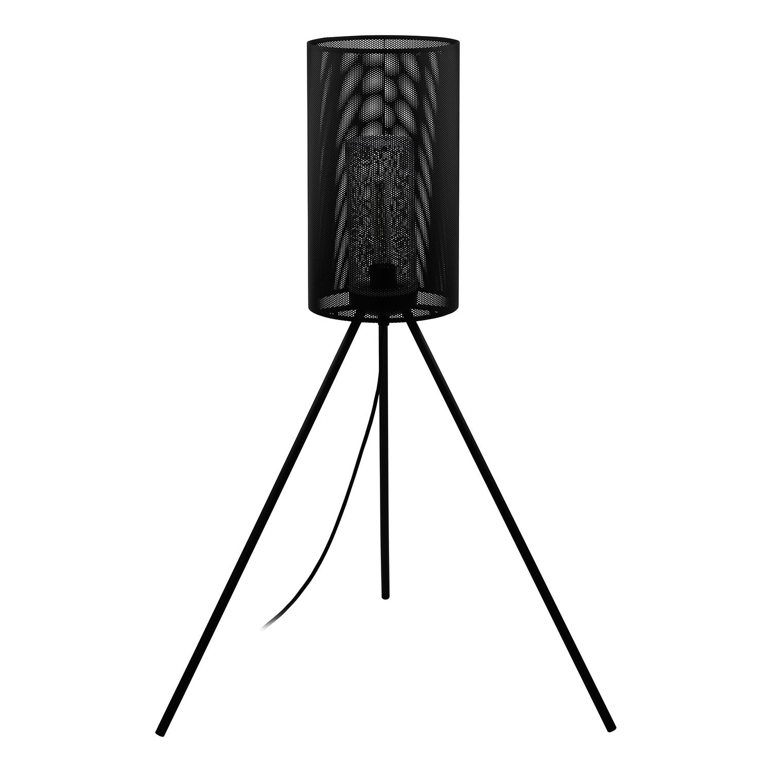 Tre Piedi Sterno Contemporaneo Ladunara Acciaio Nero 1 Luce E27