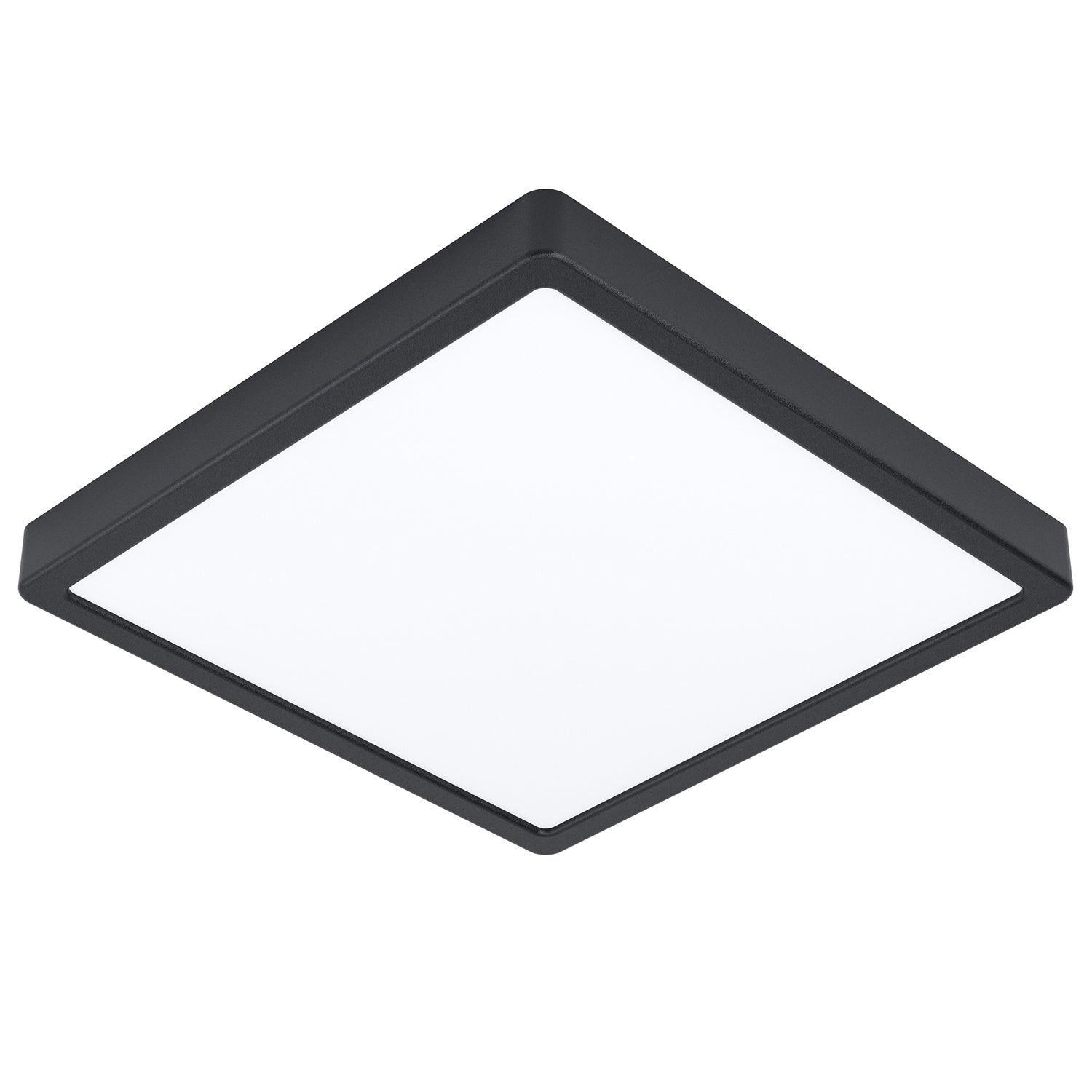 Plafoniera Quadrata Esterno Argolis 2 Acciaio Nero Policarbonato Bianco Led