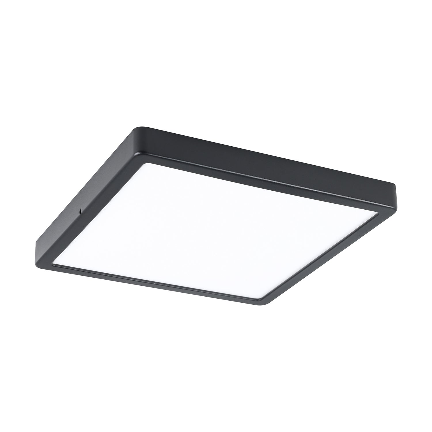 Plafoniera Quadrata Esterno Argolis 2 Acciaio Nero Policarbonato Bianco Led