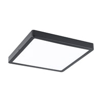 Plafoniera Quadrata Esterno Argolis 2 Acciaio Nero Policarbonato Bianco Led