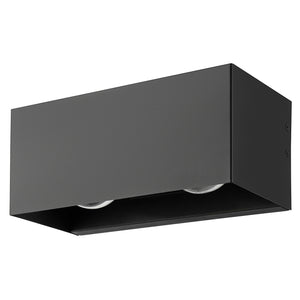 Applique Biemissione Esterno Moderna Lesmo Alluminio Nero Led