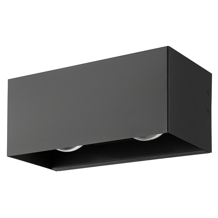 Applique Biemissione Esterno Moderna Lesmo Alluminio Nero Led