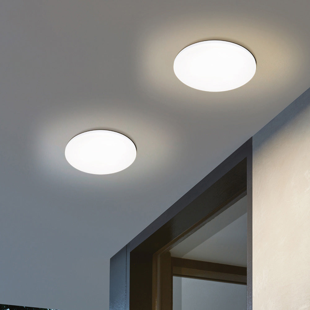 Plafoniera Esterno Contemporaneo Ronco Acciaio Bianco Policarbonato Led