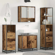 Set di mobili per il bagno con cassetto 4 pcs Legno vecchio 3402509