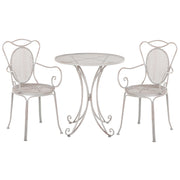 Set Bistrot Tavolo di colore Grigio 2 Sedie in ferro Chic stile Francese