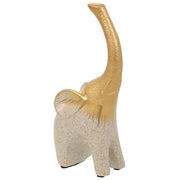 Decoro elefante in ceramica dorata 10x6,5x22h