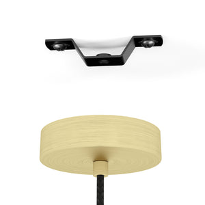 Sospensione Contemporanea Manzanares Acciaio Ottone Spazzolato Vetro 1 Luce E27