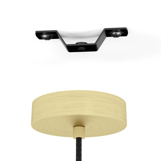 Sospensione Contemporanea Manzanares Acciaio Ottone Spazzolato Vetro 1 Luce E27