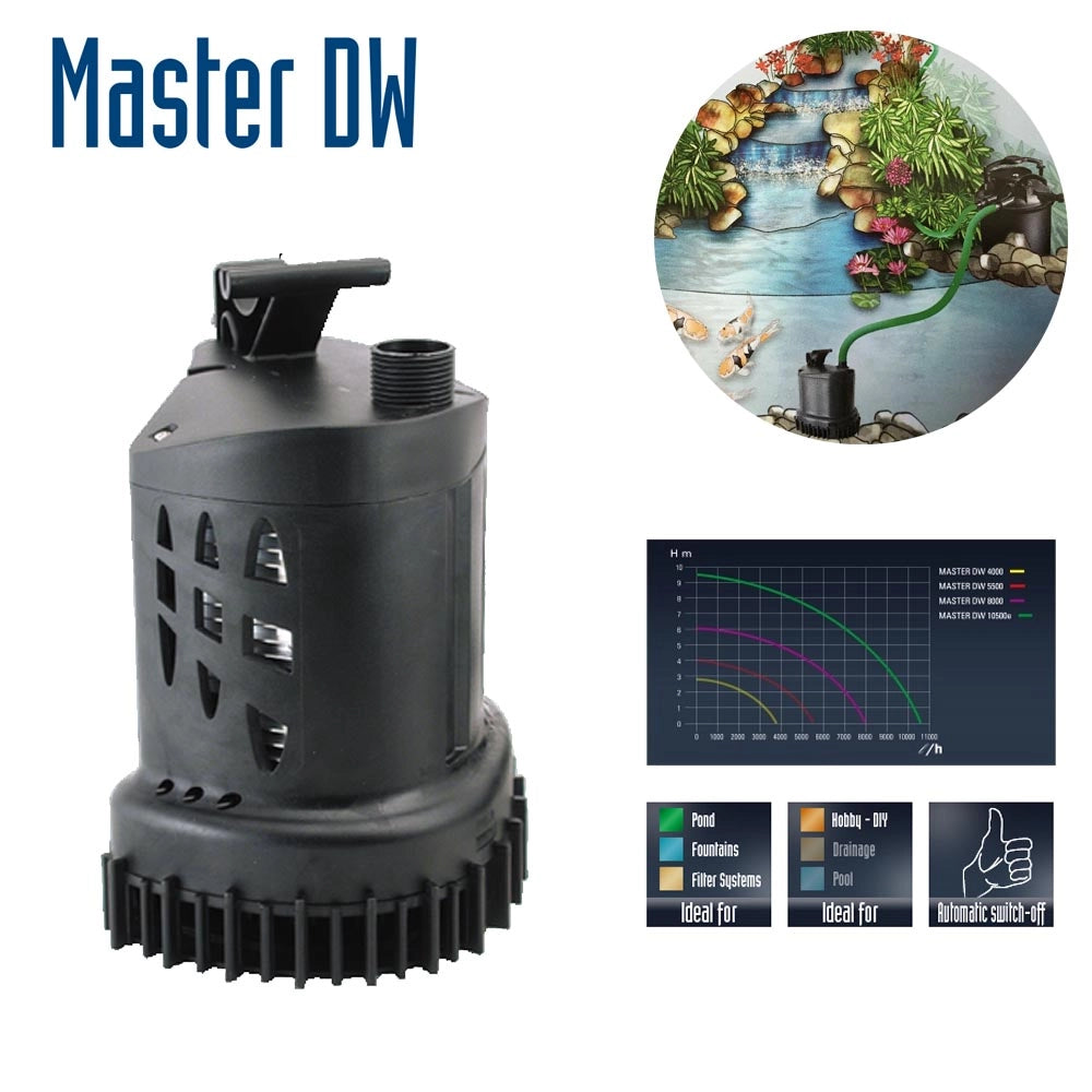 Sicce master dw 10.500 pompa multifunzione per laghetti e drenaggio per acque scure