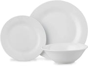 Servizio da 12 pezzi / 4 piatti da tavola, 4 piatti per antipasto, 4 piatti da portata / servizio da tavola bianco, resistente a microonde e lavastoviglie