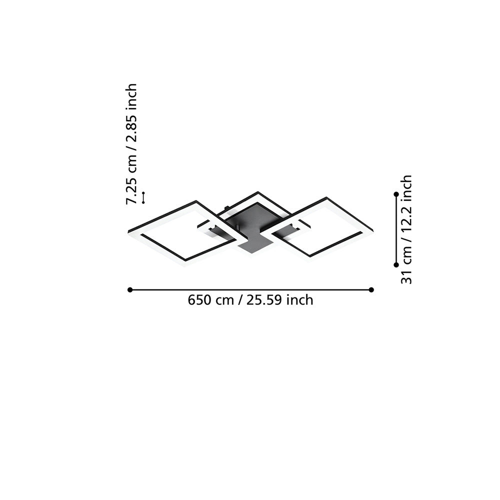 Plafoniera Moderna Paranday-Z Led Acciaio Nero E Bianco