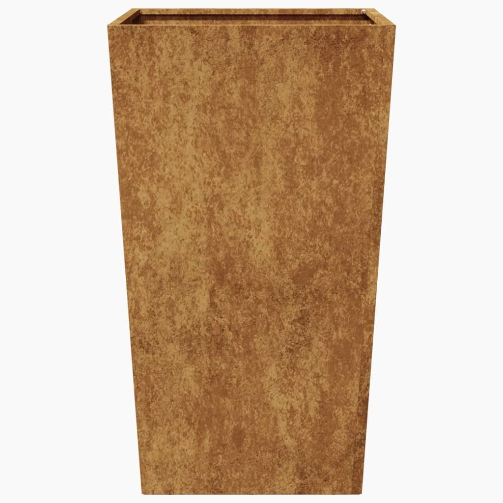 Fioriera rialzata per piante fiori giardino terrazze set da 2 45 x 45 x 75 cm acciaio Corten marrone 02_0038981