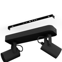 Spot Contemporaneo Sorego In Acciaio Nero 2 Luci Gu10 3W Ip20