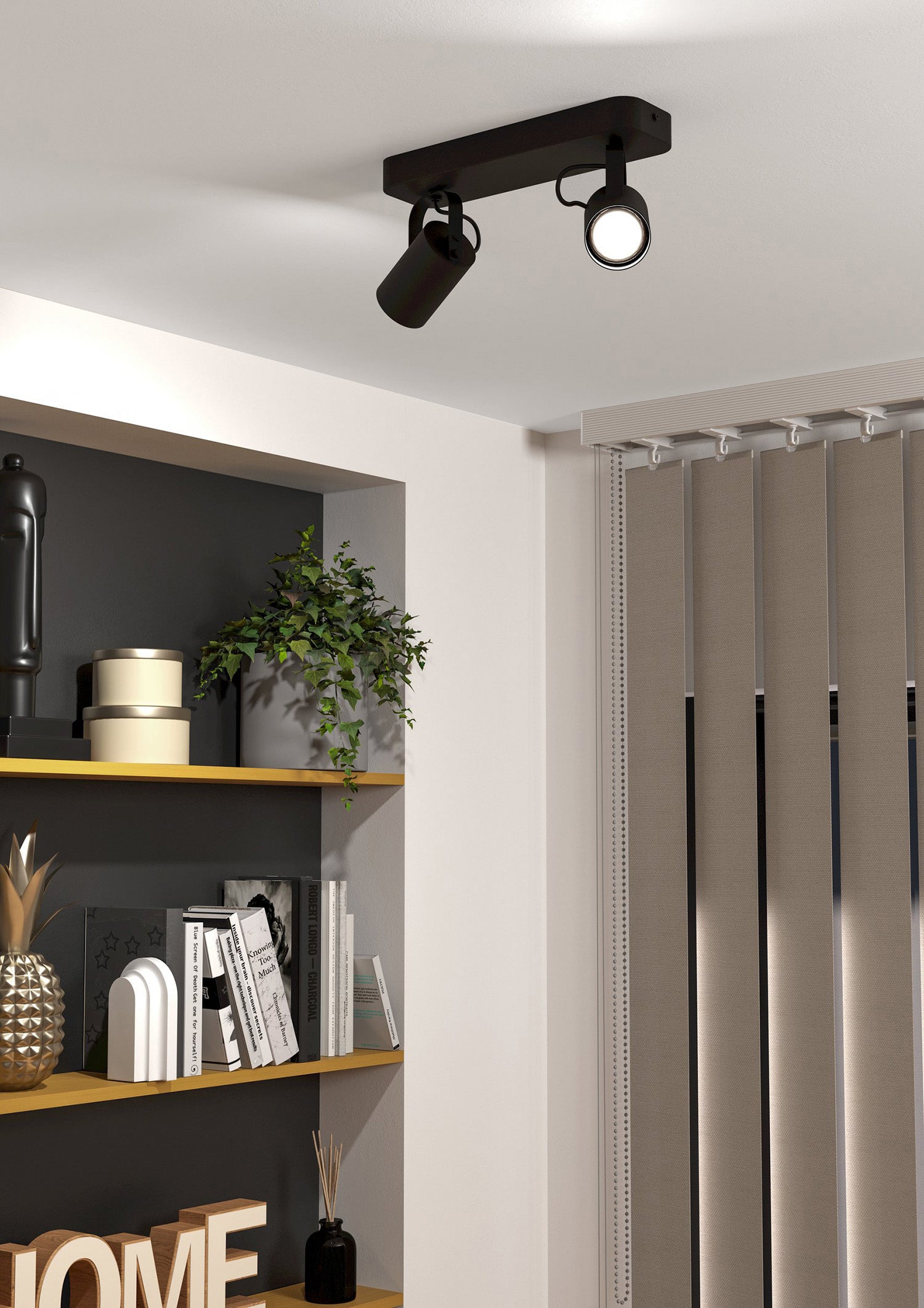 Spot Contemporaneo Sorego In Acciaio Nero 2 Luci Gu10 3W Ip20