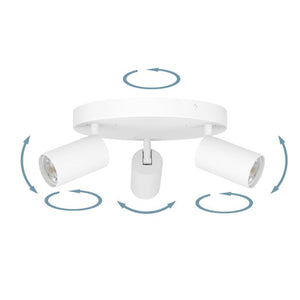 Spot Moderno Telimbela Z In Acciaio Bianco 3 Luci Gu10 4,9W Ip20