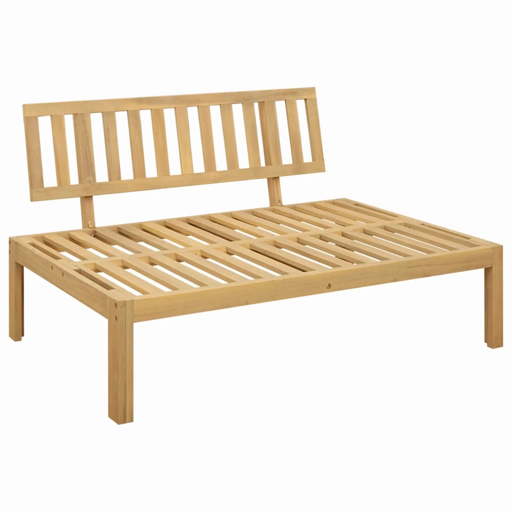 Salotto da Giardino-Divano componibile Centrale Acacia Chiaro e Bianco Crema 494100