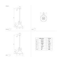 Lampadario Contemporaneo Nastasia 1 Luce Acciaio Nero