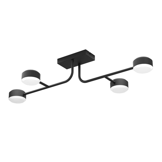 Plafoniera Contemporanea Clavellina Acciaio Nero 4 Luci Led Integrato 6,8W