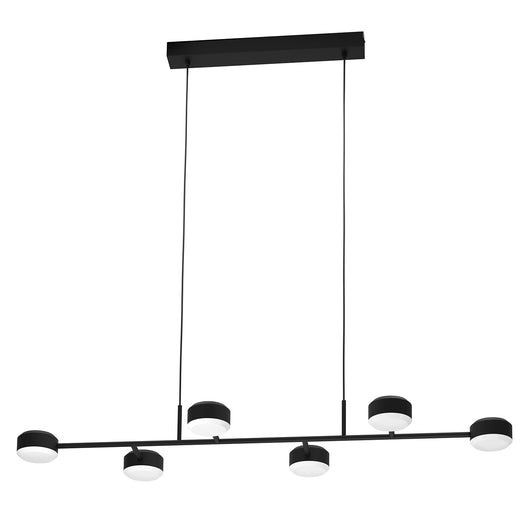 Lampadario Contemporaneo Clavellina Acciaio Nero 6 Luci Led 7W 4800Lm