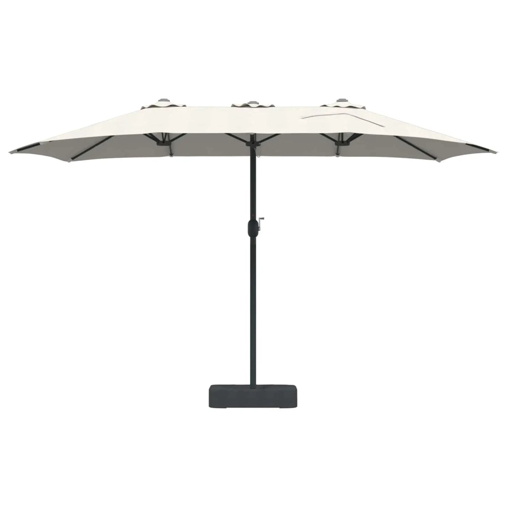 Ombrello da giardino Sabbiato e Antracite 385 x 209 x 244 cm 42003283
