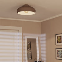 Plafoniera Contemporanea Mogano 1 Luce Acciaio Marrone