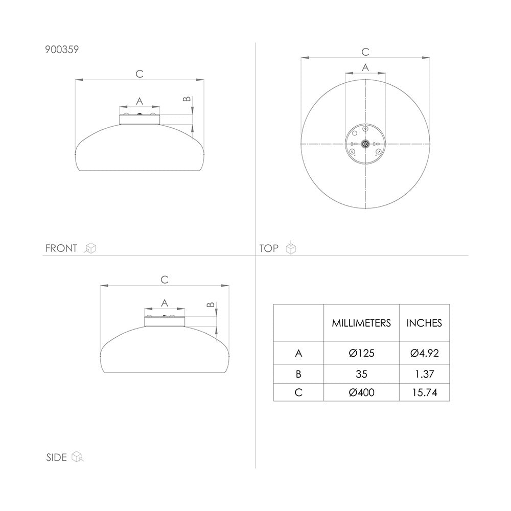 Plafoniera Contemporanea Mogano 1 Luce Acciaio Marrone